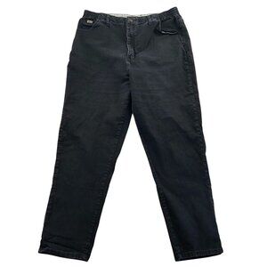 Lee Womens Jeans Size 18 Medium Classic Relaxed Fit Straight Elastic Waist Black